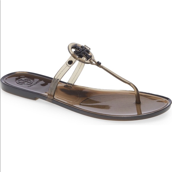 tory burch jelly sandals brown